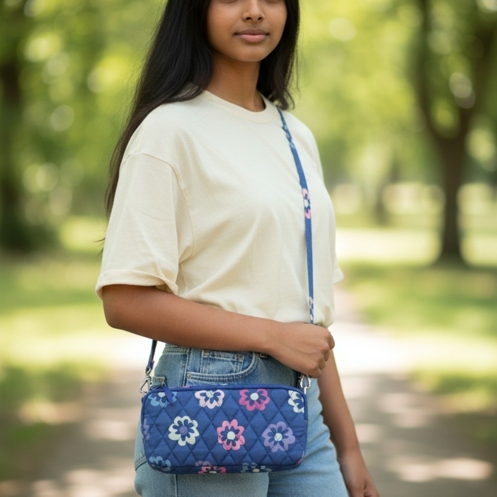 Vera Bradley Blue Floral Crossbody Bag
